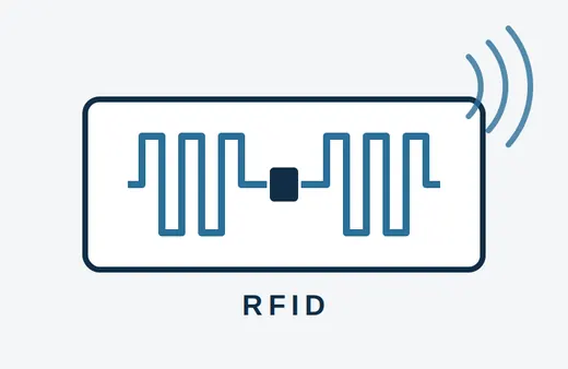 Étiquette RFID avec antenne et puce